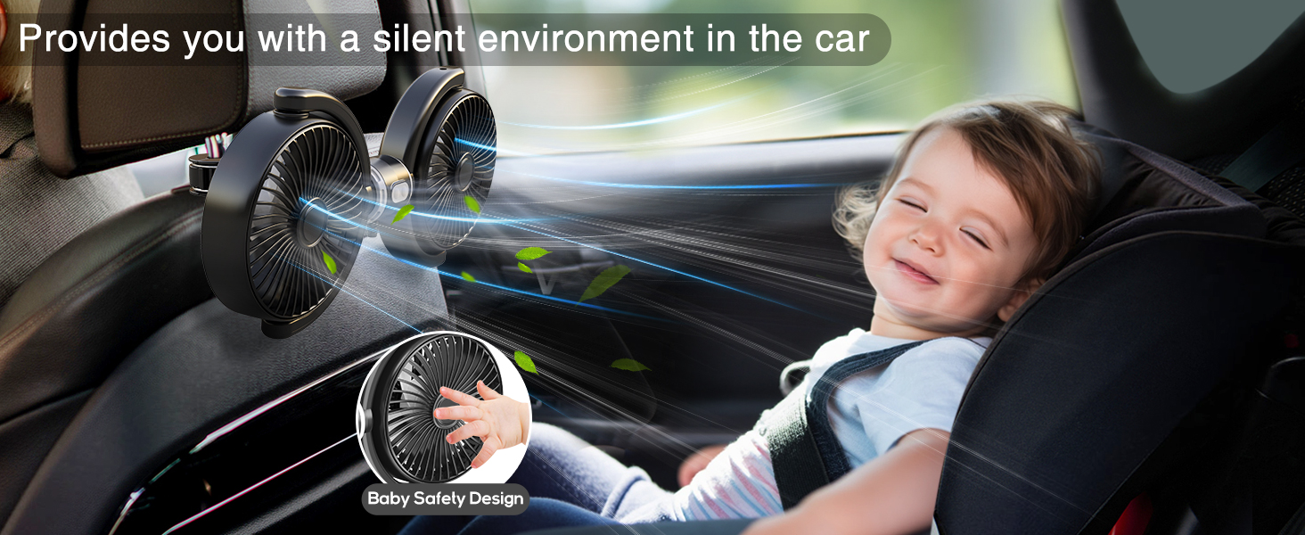 car backseat fan low noise