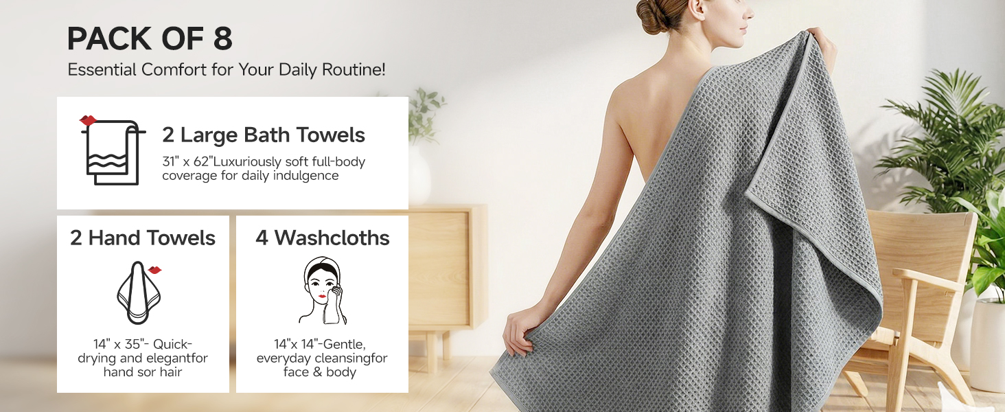 waffle wave bath towels