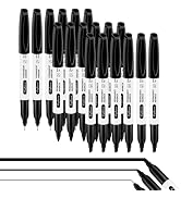craftinova Permanent Markers 18 Set, 6 Fine Tip, 6 Ultra Fine, 6 Chisel Tip Black Markers Work on...