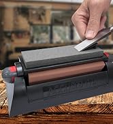 AccuSharp Deluxe Tri-Stone Knife &amp; Tool Sharpening System Kit, Slip Resistant, Mountable Rubber-G...