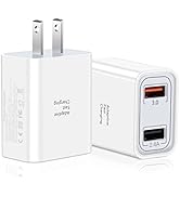 USB Wall Charger, Pofesun 2-Pack Dual Port USB Cube Power Adapter Quick Charging 3.0 Charger Plug...