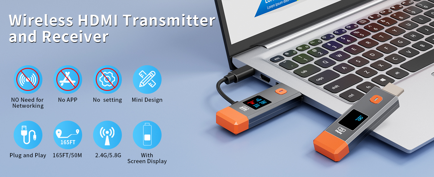 Wireless HDMI Transmitter and Receiver
