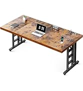 Coleshome 71 Inch Executive Desk with USB Ports, Large Computer Desk with Extra Thick, Long Morde...