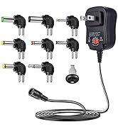 SoulBay 12W Universal Multi Voltage AC/DC Adapter Switching Power Supply with 8 Selectable Adapte...