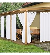 HolidayIdeas Outdoor Curtains for Patio Waterproof, 6 Panels - 54x84 Inches - Weatherproof Privac...