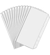 Antner 12pcs A6 Size Binder Pockets 6 Holes Budget Cash Envelopes for Budgeting, Clear Zipper Fol...