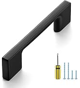 Ravinte Wide Foot Cabinet Pulls 3 Inch Black Cabinet Handles 10 Pack Kitchen Hardware for Cabinet...