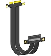 GLOTRENDS PCIe 3.0 X4 Riser Cable, 64PIN Full Function Features, Dual 180 Degree Angle (180MM)