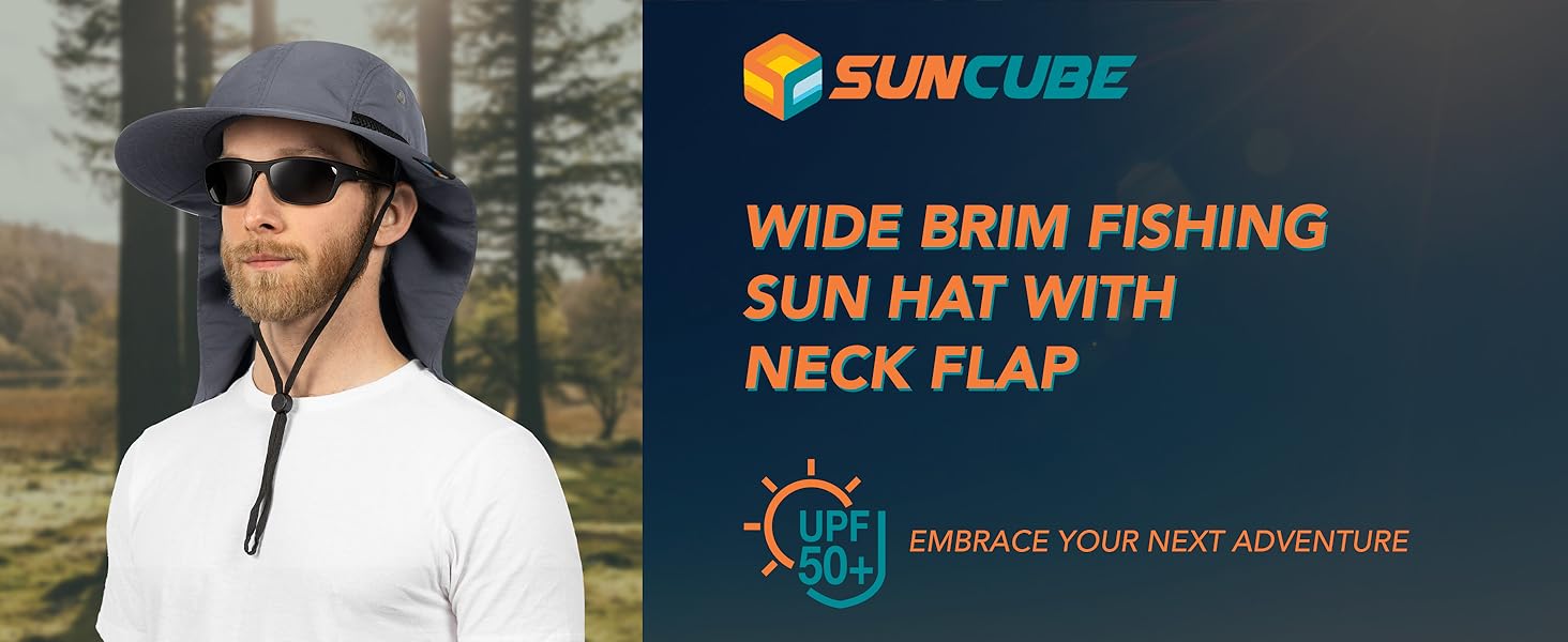 outdoor sun hat with uv protection neck flap men