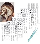 NOOEPC Hair Jewels, Clear Self Adhesive Hair Gems, Face Jewels Stickers for Makeup, Hair Diamonds...
