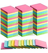 Fainne 120 Pads Sticky Notes 3x3 Bulk Colors Self Stick Pads Pink Yellow Green Blue Paper Note Pa...
