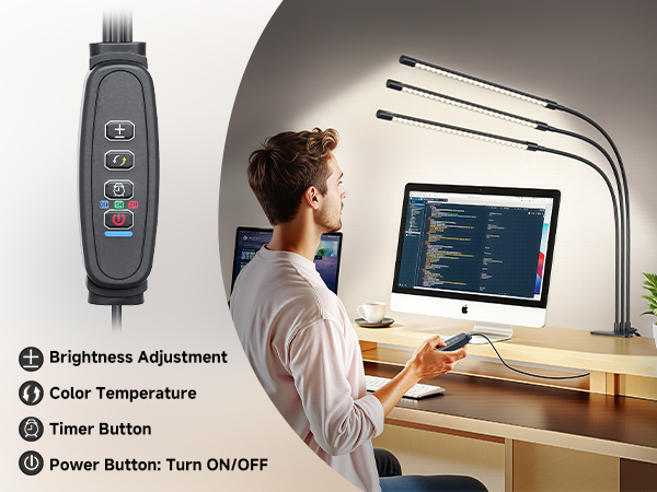 led desk lamp with button control