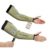 Schwer CORE Arm Protection Sleeves S081, ANSI A5 Cut Resistant Sleeves with Thumbhole, Flame Resi...