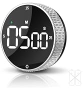 TLTWHS Rechargeable Magnetic Kitchen Timer,LED Countdown/Up Timer, Supports USB-C Charging,with L...