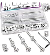 Taiss 20 Set Crib Screws M6x20mm/40mm/60mm/80mm Baby Bed Crib Screws Hardware Replacement Kit,Bun...