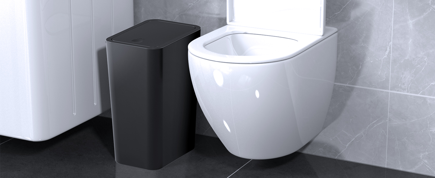 bathroom trash can with lid