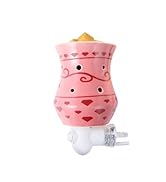 TTJ Plug-in Wax Warmer, Ceramic Fragrance Lamp with Golden Pattern, Night Light Function for Home...