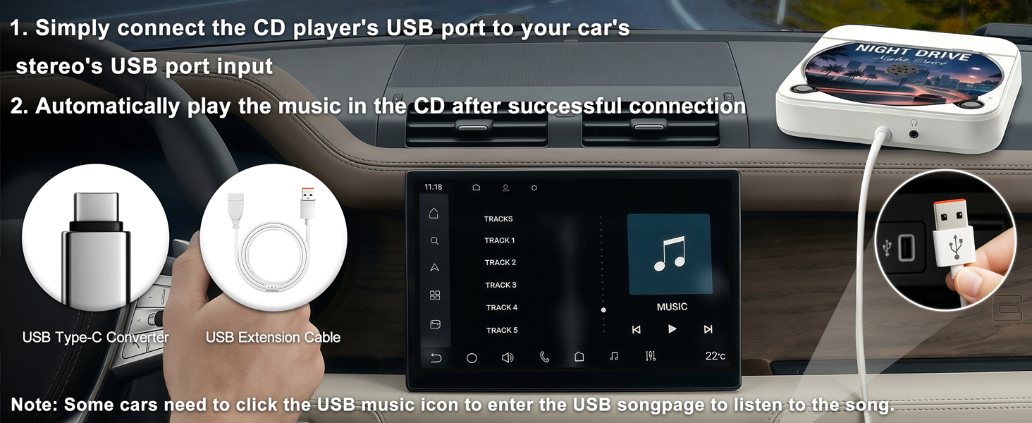 cd player for car usb port