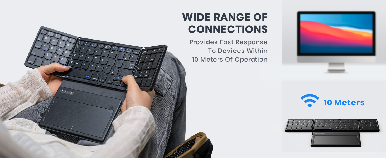 foldable bluetooth keyboard with touchpad