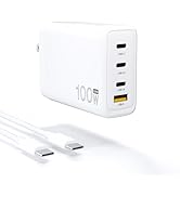 Zosam 100W GaN Battery Universal Charger Compatible with DJI Drones, 4-Port PD USB C Fast Chargin...