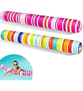 FindUWill 2 Pack Inflatable Swim Pool Noodles, Pool Noodles Floats for Adults, Soft Fabric Covere...
