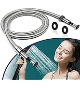 Metal Shower Hose-Extra Long Replacement Shower Hose for Hand Held Shower Heads, Made with Commer...