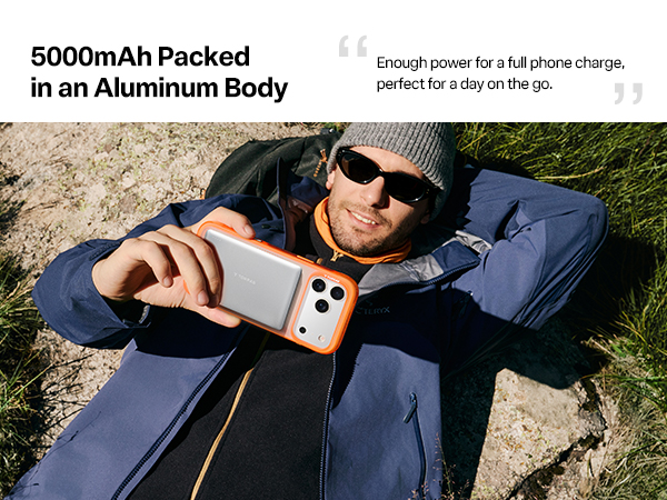 Enough power for a full phone charge, perfect for a day on the go