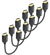 Short HDMI Cables 1 Ft, 5-Pack Thin 4K HDMI Cables Braided- High Speed HDMI 2.0 Cable Male to Mal...
