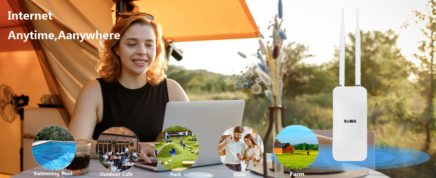  KuWFi Outdoor WiFi Wireless Access Point 