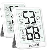 Antonki 2-Pack Room Thermometer Indoor Hygrometer, Digital Humidity Gauge, Temperature and Humidi...