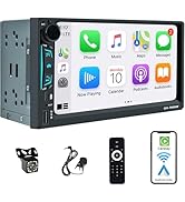 Alondy Double Din Car Stereo 7 Inch Touchscreen Compatible with [Wireless] Apple CarPlay/Android ...