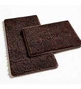 RUN HELIX Bathroom Rugs Set Non Slip 2 Piece Bath Rugs Extra Soft Chenille Bathroom Mats Bath Mat...