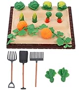 Housoutil Mini Farm Tool Model Set with Vegetable Field Scene 3.54X3.54X0.78In Miniature Landscap...