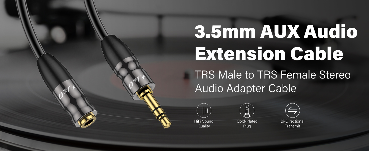 3.5mm Aux Audio Extension Cable,Aux Cable,1/8 inch Stereo Jack,3.5mm Male to 3.5mm Female Cable