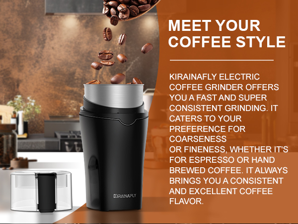 electric coffee grinder gray