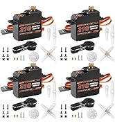 Miuzei 21G Micro Servo Motor Metal Geared Mini Digital Servo Kit with 25T Servo Horn for 1/14 1/1...