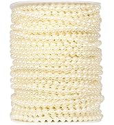 [118Feet] Pearl Beads Garland, 5MM 39Yards Faux Pearl Beads String Roll Bulk for DIY Craft, Weddi...