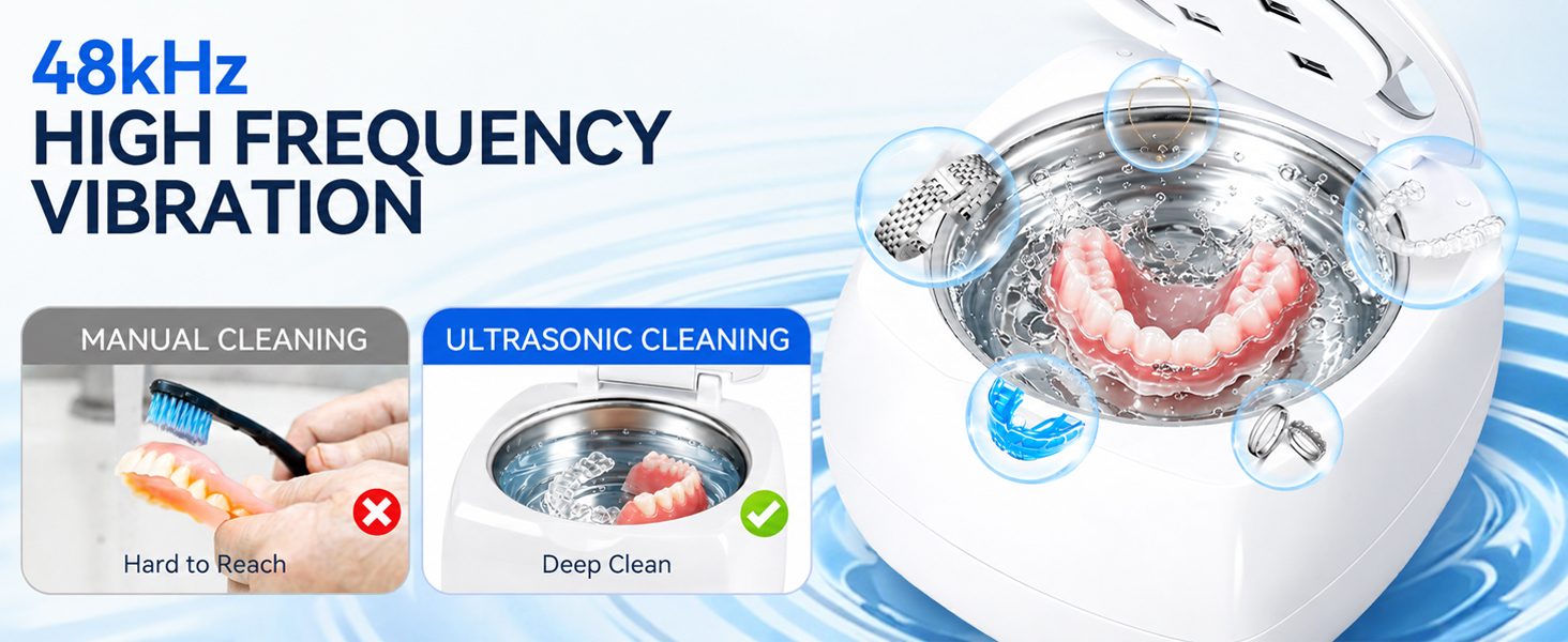 Dental Appliance Cleaner Ultrasonic Denture Machine Clear Retainer Aligner Cleaning Pod Aligner