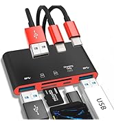 5-in-1 Memory Card Reader, USB OTG Adapter &amp; SD Card Reader for i-Phone/i-Pad, USB C and USB A De...