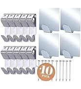 Performore 10 Pack of Heavy Duty Picture Hanger Hooks with Nails and 4 Pack of Wall Hooks Adhesiv...