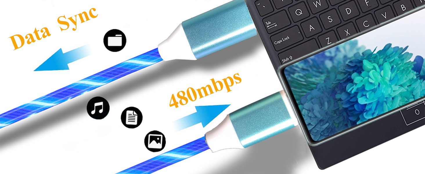 usb c light up charging cable