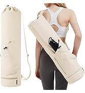sportsnew Yoga Mat Bag with Water Bottle Pocket and Bottom Wet Pocket, Exercise Yoga Mat Carrier ...