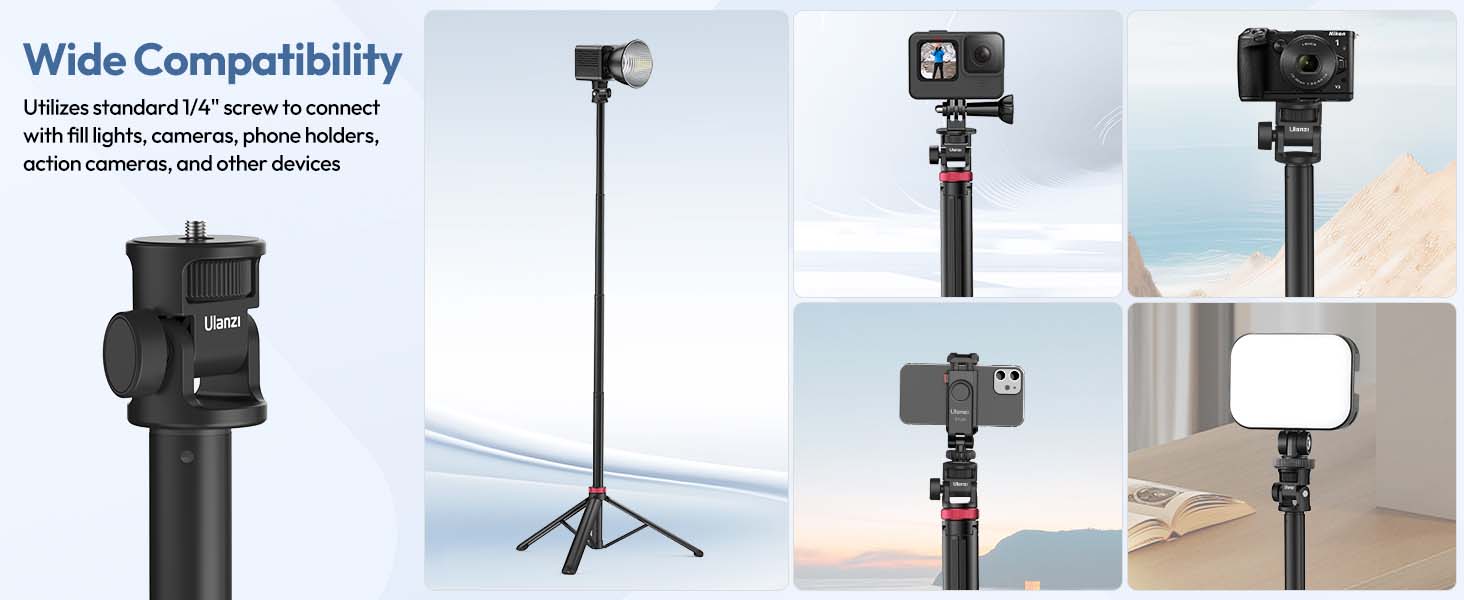 ULANZI MT-79 Extendable Tripod Aluminum, 81" Portable Adjustable Light Stand
