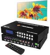 4K 60Hz 4x4 Seamless HDMI Matrix 2x2 Video Wall Controller Multiviewer, 180° Rotate, Audio Extrac...