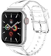 iiteeology Compatible with Apple Watch Band 38mm 40mm 41mm 42mm 44mm 45mm, Women Transparent Clea...
