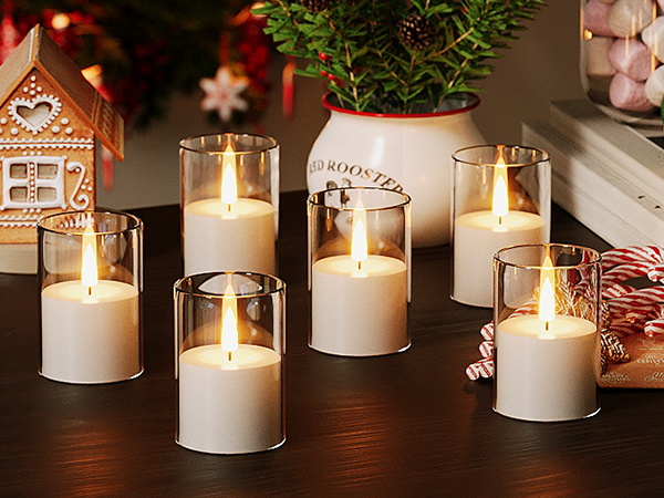 battery operated candles with timer for christmas