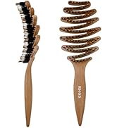 RHOS Pinecone Boar and Nylon Bristle Brush, Curved Vented Paddle for Blow Drying, Add Shine &amp; Smo...