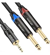 JOMLEY 1/8 to 1/4 Stereo Cable, 1/8 Inch Stereo to Dual 1/4 Inch Mono Cable, 3.5mm to 1/4 Splitte...