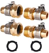 Dalmbox Garden Hose Repair Kit with Clamps, Male and Female Hose Fittings, Fit for 3/4" or 5/8" G...