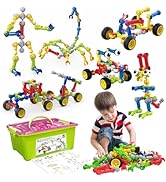 Huaker Stem Building Toys for 3 4 5 6 7 8 Year Old Boys Girls Kids,180 Pieces Building Blocks Edu...